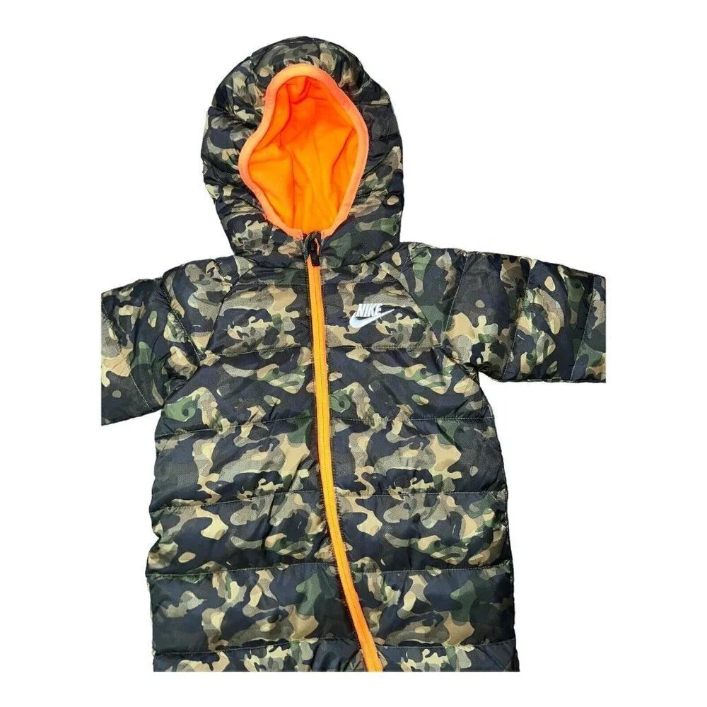 NWT NIKE Cire Insulated Snowsuit Camo Fleece Lined Sz 6M